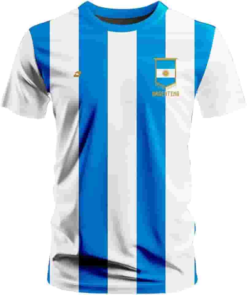 Camisa De Time Argentina Azul E Branca Dry Fit Masculina
