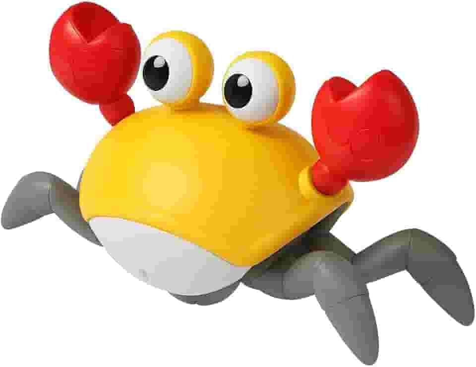 Caranguejo Fujão Interativo com Luzes e Música – Brinquedo Educativo Infantil para Desenvolvimento Motor e Diversão (Laranja)