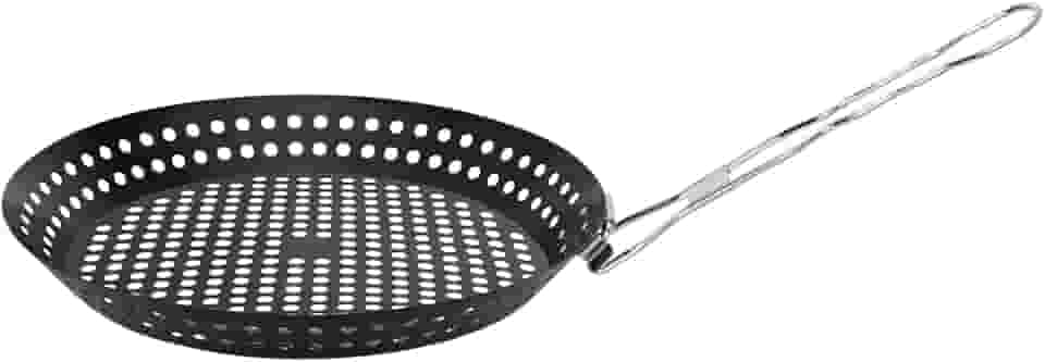 Mimo Style Panela Grill Para Churrasqueira 54cm, Feita Inteiramente de Aço Inoxidável na Cor Preta. Perfeito Para Separar Carnes, Vegetais ou Legumes do Restante dos Alimentos na Grelha