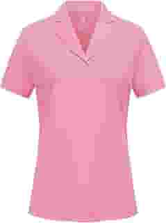 Camisas polo femininas de golfe com gola FPS 50+ proteção solar manga curta gola V verão roupas secagem rápida, Rosa claro, PP