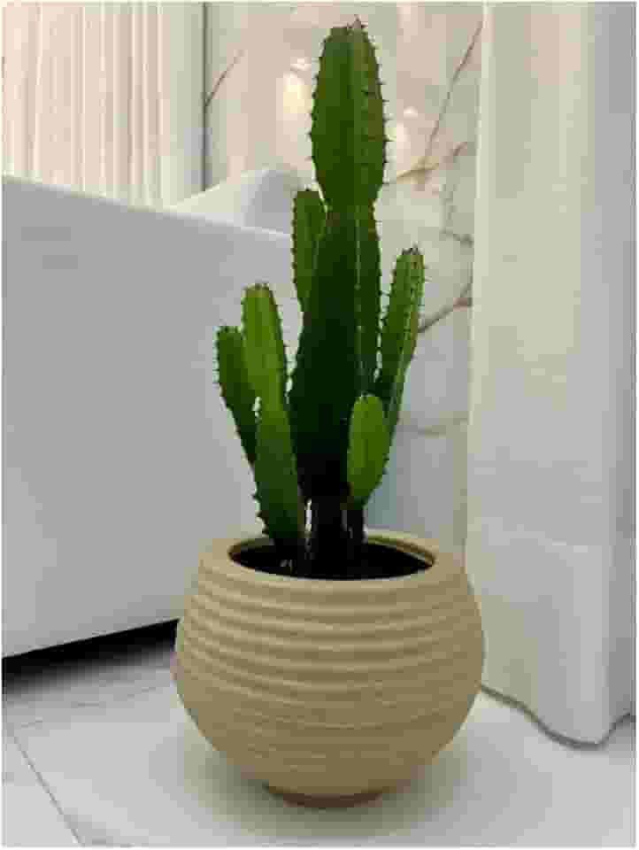 VASO POLIETILENO ONDULADO DECORATIVO P/PLANTAS/JARDINS/ESCRITÓRIOS (Bege)