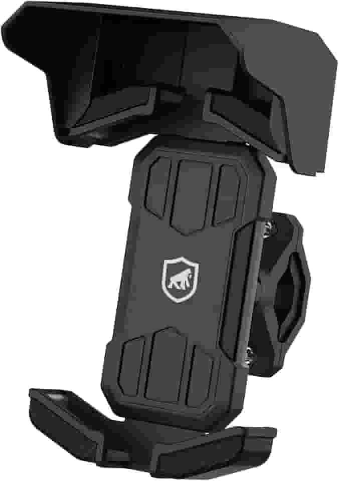 Gshield Suporte de Moto Universal para Celular Survivor 360° Fixação 2 em 1 Guidão e Retrovisor, Estável sem Agitação e Proteção Solar (Preto, 4.7 a 7 Polegadas ou 20cm)