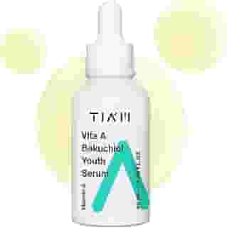 TIA'M Sérum juvenil Vita A Bakuchiol, 40 ml, soro antienvelhecimento para rugas e manchas escuras, melhora a firmeza e a elasticidade, alternativa de retinol para pele sensível, cuidados com a pele