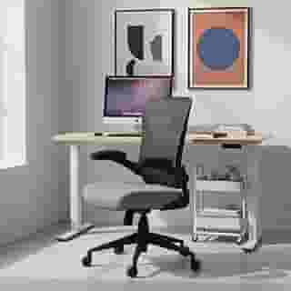 Cadeira Escritorio Ergonomica e Confortável DT3 Vita com revestimento Mesh Spandex™+Tecido Softex™, braço retrátil até 90º,Espuma Injetada, Certificada NR-17(Grey)