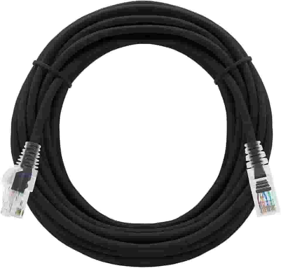 Cabo de Rede Internet Cat 6 1000Mbps Ultra Velocidade (Preto, 20 Metros)