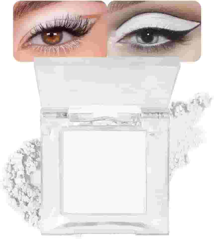 Sombra De Olhos Monocromática Matte, Pó Compacto Alta Pigmentação, Maquiagem Aveludada E Sedosa Para O Dia A Dia, Paleta Profissional À Prova D'Água Longa Duração, Branca 02