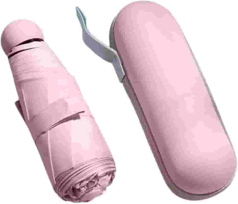 Guarda Chuva Sombrinha de Bolso Portátil com Estojo Cápsula – Mini Guarda-chuva Dobrável Ultra Leve, Impermeável Proteção Solar UV FPS 50+ – Resistente à Chuva e Sol – Ideal para Viagem, Trabalho e Dia a Dia