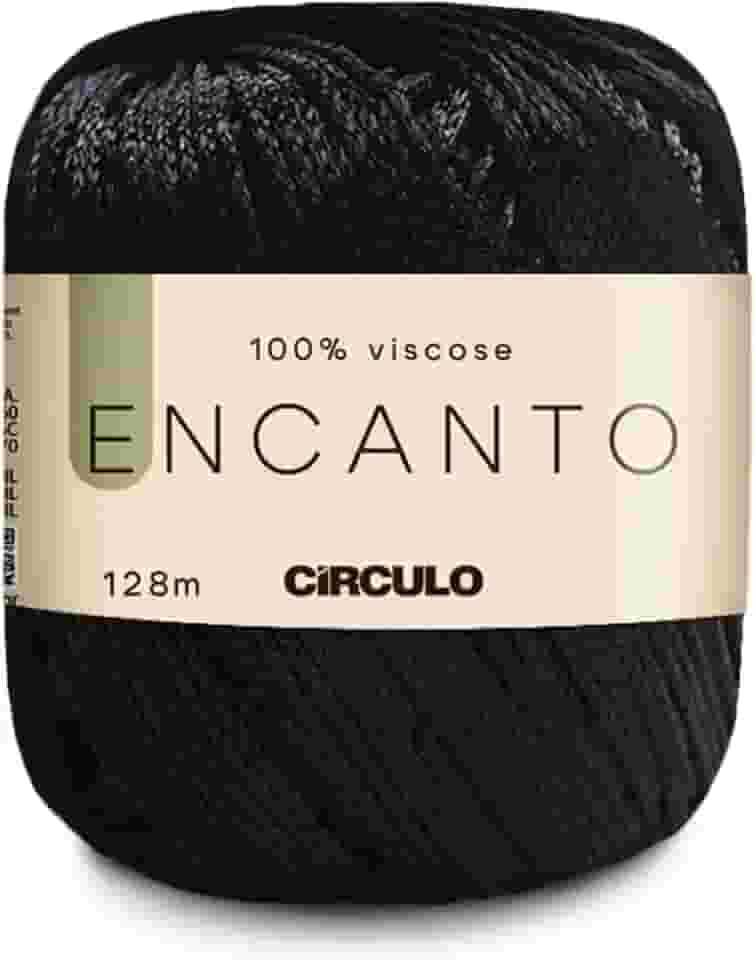 Linha Fio Encanto Para Croche/Trico 128m Circulo 100% Viscose - Preto