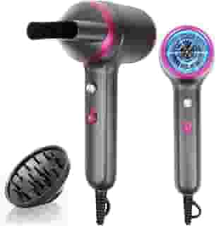 Secador De Cabelo Profissional 220V 1300W Silencioso Iônico Anti-Frizz Com Difusor de Viagem leve Pequeno Portatil Turbo Ar Com Cold shot D52