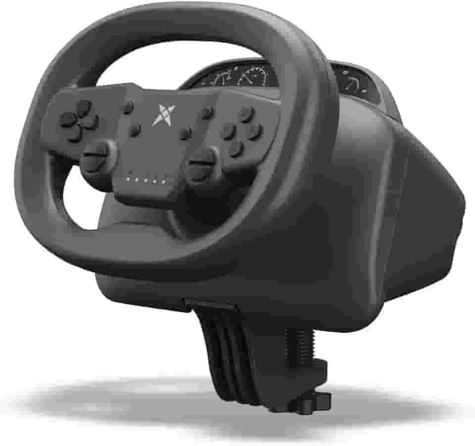 DOYO Racing Wheel - 270° Wireless Gaming Steering Wheel for PC with Linear Trigger and Dual-Vibration Motors, Bluetooth Connectivity for Switch, PS4, PS3, iOS & Android Mobile Phones