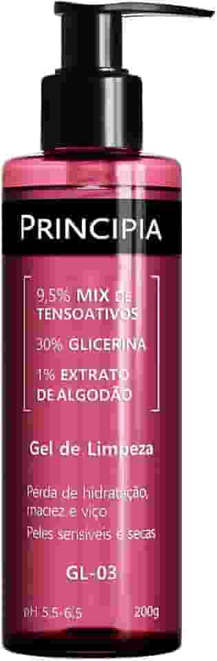 Gel de Limpeza Facial Hidratante Principia 9,5% Tensoativos + 30% Glicerina + 1% Extrato de Algodão GL-03 com 200g