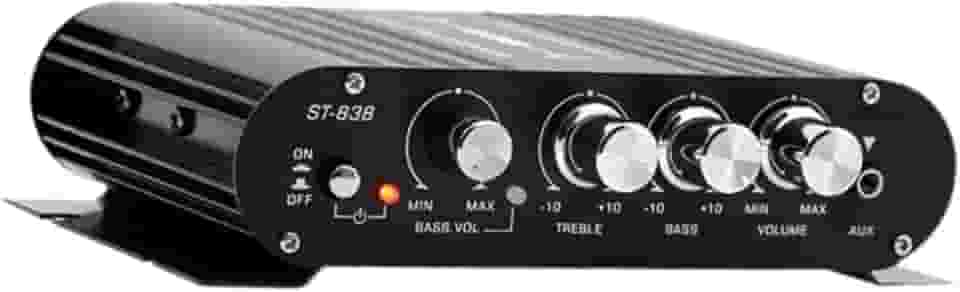 12V 80W * 2 Mini Amplificador Heavy Duty Profissional 2.1 Canais Mini Amplificador de Som de Potência para Alto-falantes de Computador, Preto