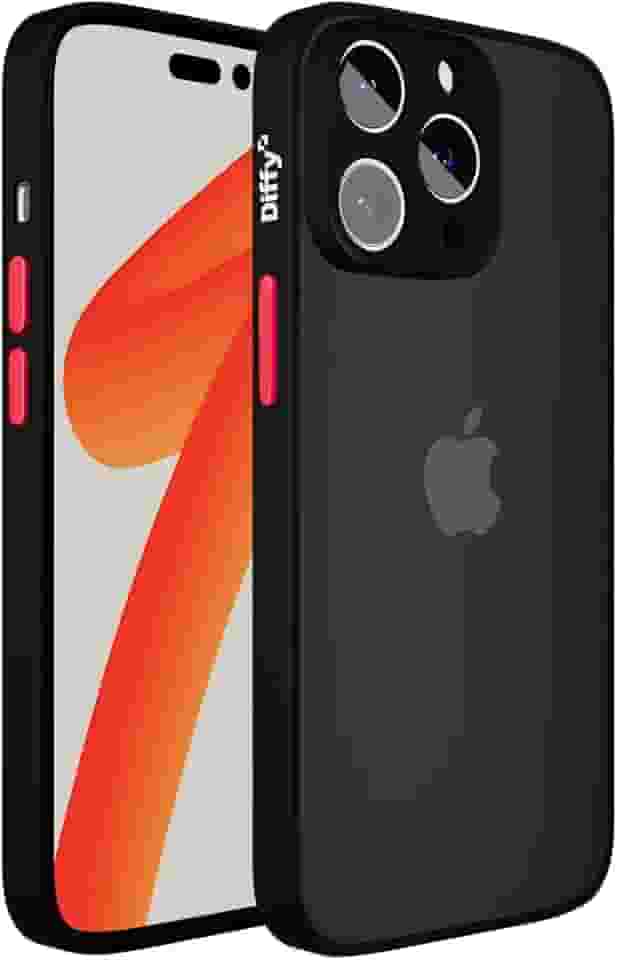 Capa para iPhone 12 Pro Max Fosca Fina e Resistente com Camera Frame Elevado e Bordas Reforçadas Anti Impacto Ultra Leve - Diffy (Preto, iPhone 12 Pro Max)