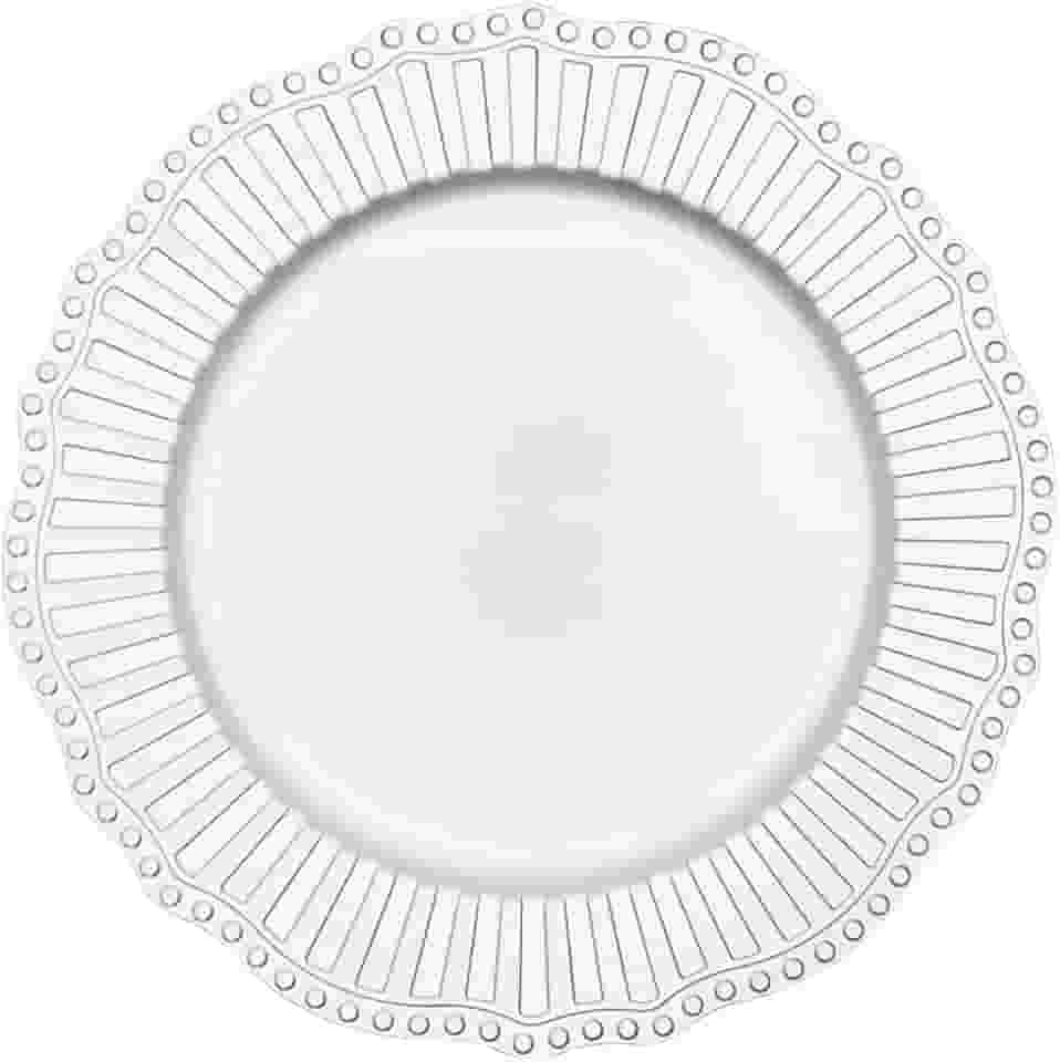 Mimo Style Sousplat Crown, Cor Prata, Material Polipropileno Com Boa Estabilidade Térmica e de Excelente Qualidade, Moderno e Versátil, Ideal Para Mesa Posta, Mede 33cm