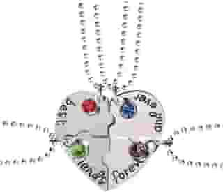 4 Peças Colar Melhores Amigas Coração Best Friends