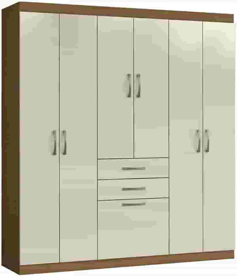 Guarda Roupas Casal 7 Portas 2 Gavetas Lisboa Aramóveis (MADEIRADO/AREIA)