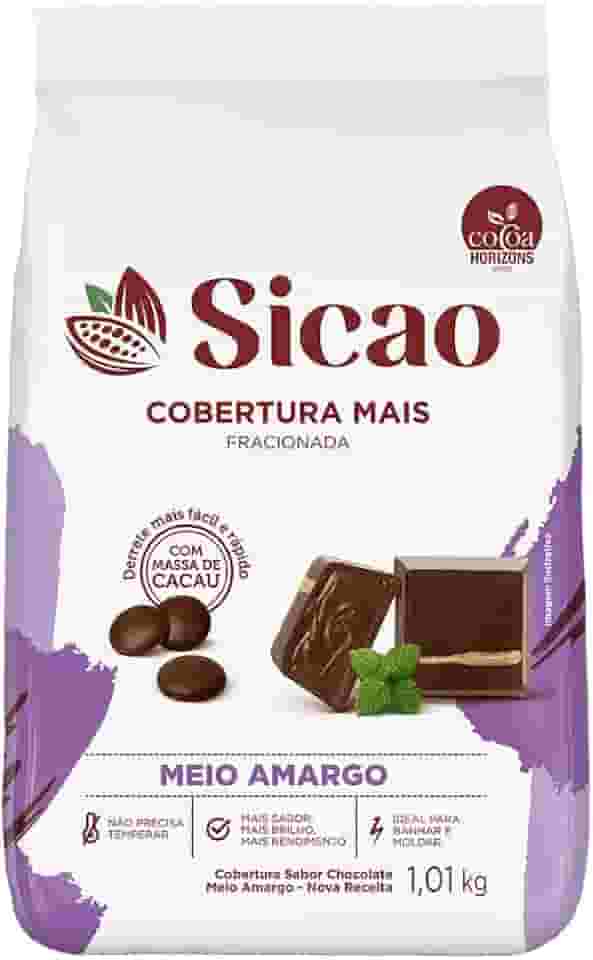 Cobertura Gotas Fracionada Chocolate Meio Amargo Mais 1,010Kg - Sicao