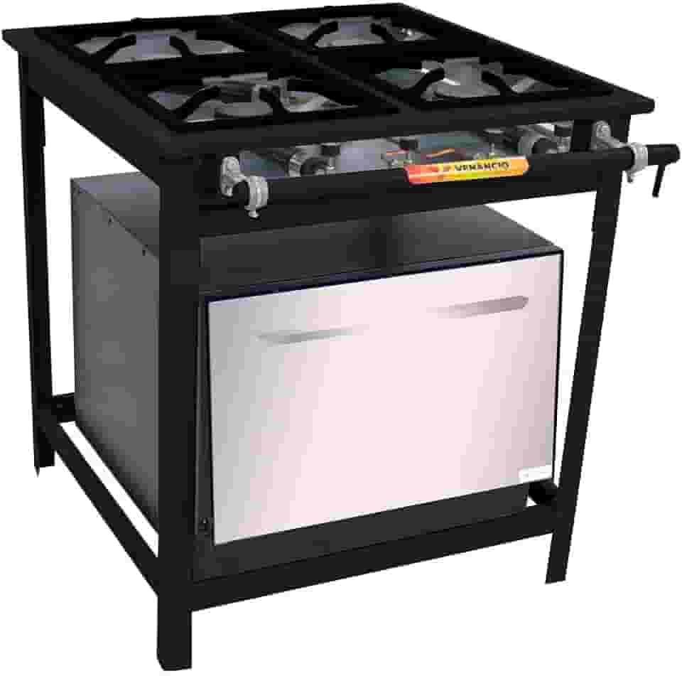 Fogão Industrial a Gás Venâncio VAP4F Vulcão 4 Bocas com Forno Alta Pressão