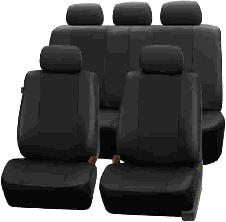 Jogo de Capa em Couro Para Banco Carro Automotivo em Couro (Sandero Stepway, Preto)