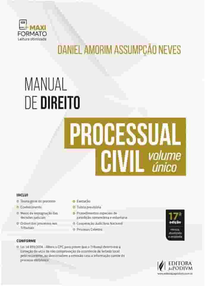 Manual de Direito Processual Civil - Volume único (2025)