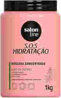 Salon Line, Máscara Capilar, SOS Hidratação, Óleo de Rícino, Vegana - Cabelos Todos os Tipos de Cabelos, 1 Kg