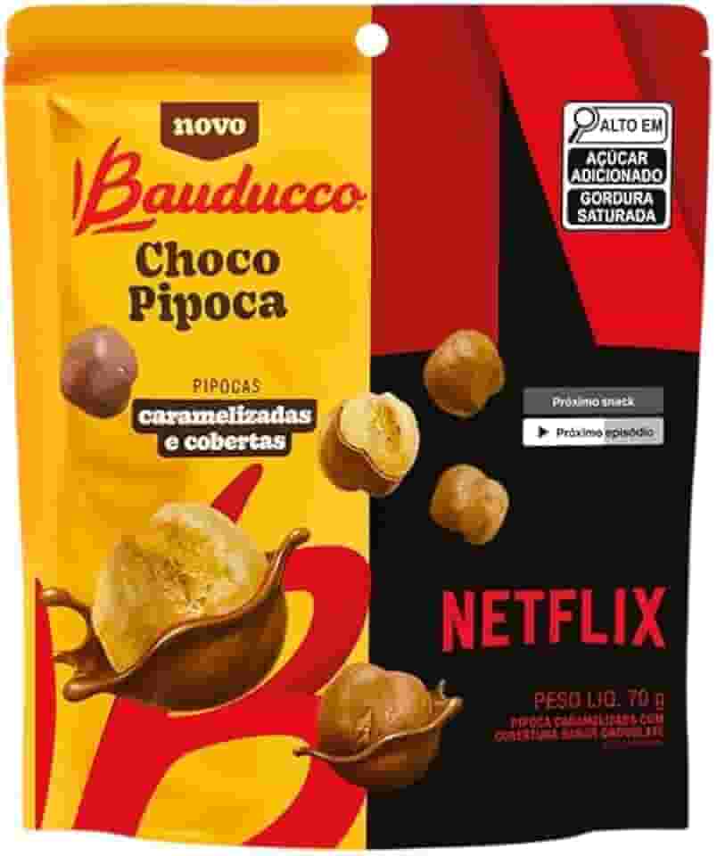 Choco Pipoca Bauducco Pipocas Caramelizadas e Cobertas Com Chocolate - Pacote 70 g