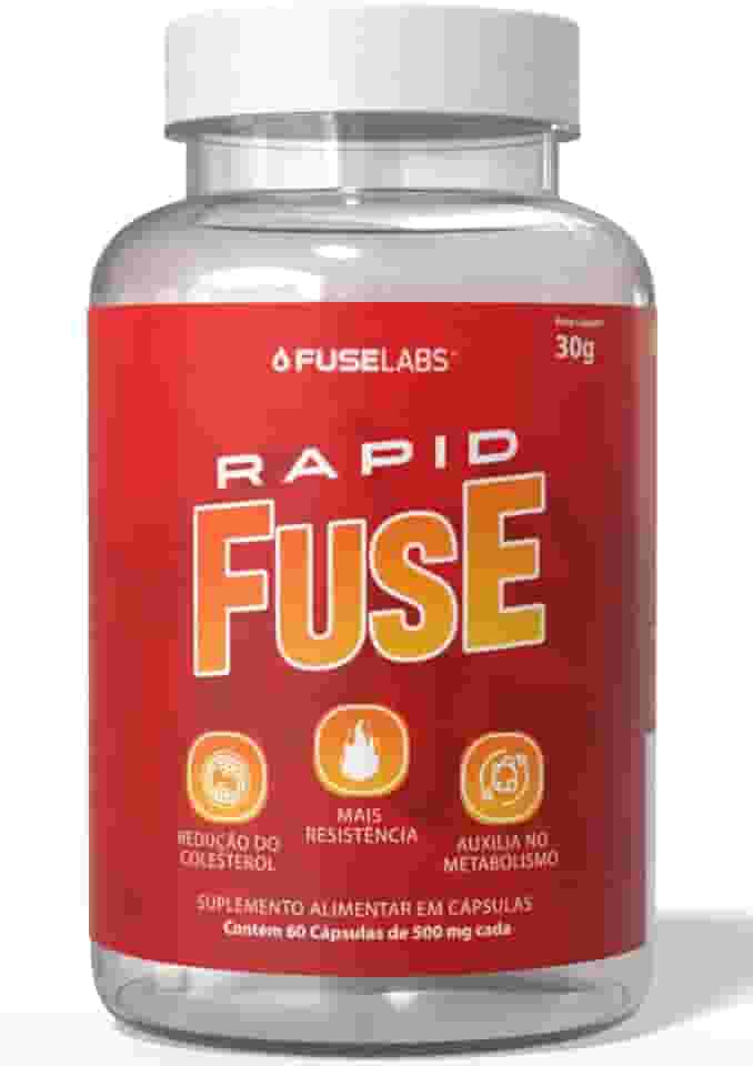 Rapid Fuse Pré Treino e Termogênico (Foguinho) - 60 Cápsulas com Cafeína, Psyllium e Picolinato de Cromo - Fuselabs - Suplemento para Academia e Fitness