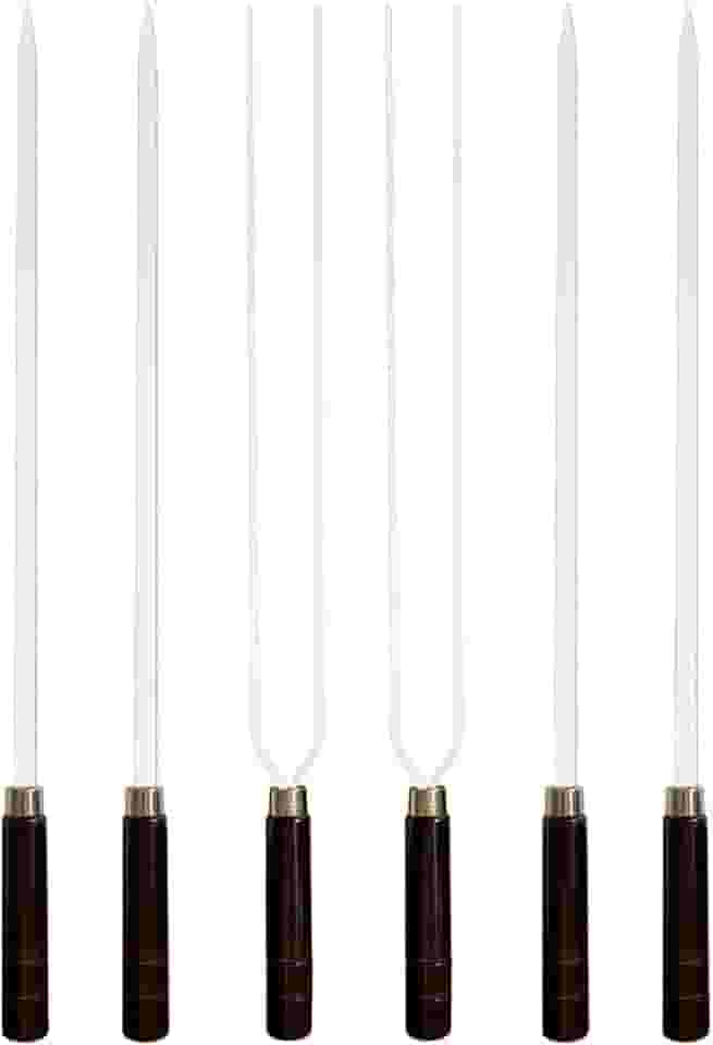 Kit 6 Espetos Artesanais de Alumínio P/Churrasco