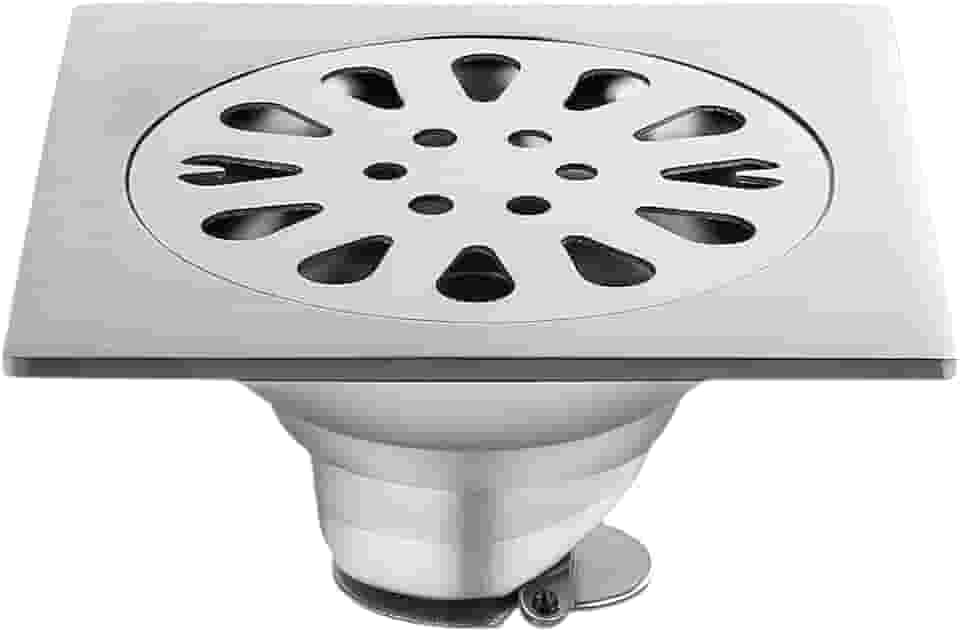 Ralo Inteligente para Banheiro, Quadrado10x10cm, Aço Inox, Anti Odor, Anti Inseto, Resistente