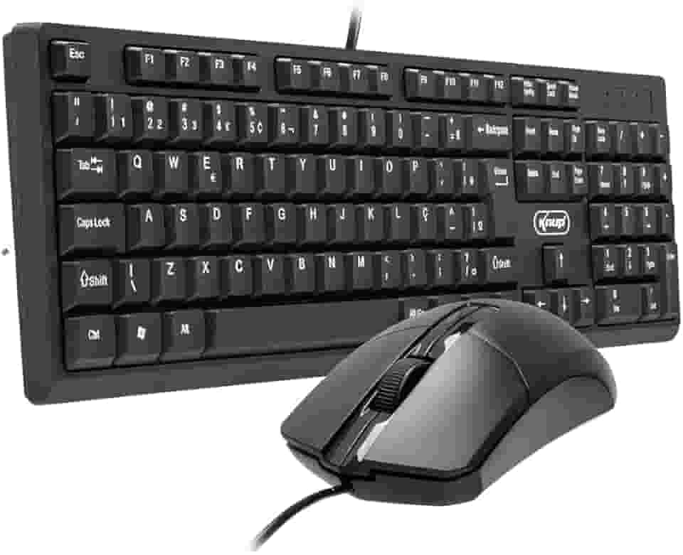 Kit Teclado E Mouse Com Fio USB Escritorio KNUP