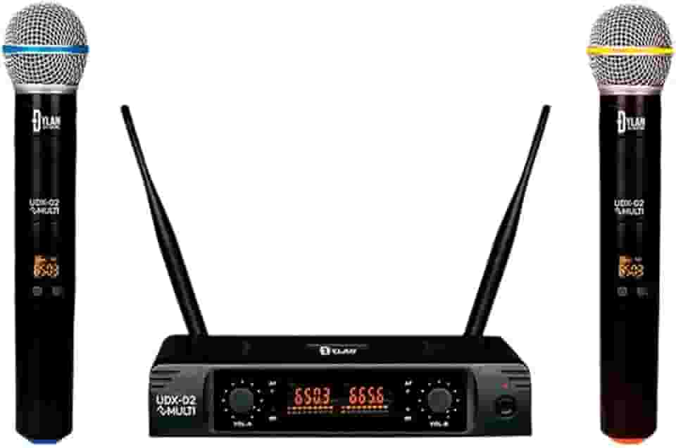 Microfone Sem Fio Duplo UHF - Dylan UDX-02 Multi
