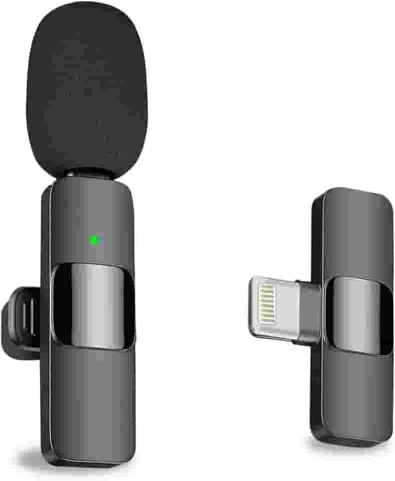 MAYBESTA — minimicrofone sem fio 2 em 1 para iPhone, iPad, celular Android com Bluetooth para gravação de vídeo, USB-C, para YouTube, Tiktok, podcasts, vlogs