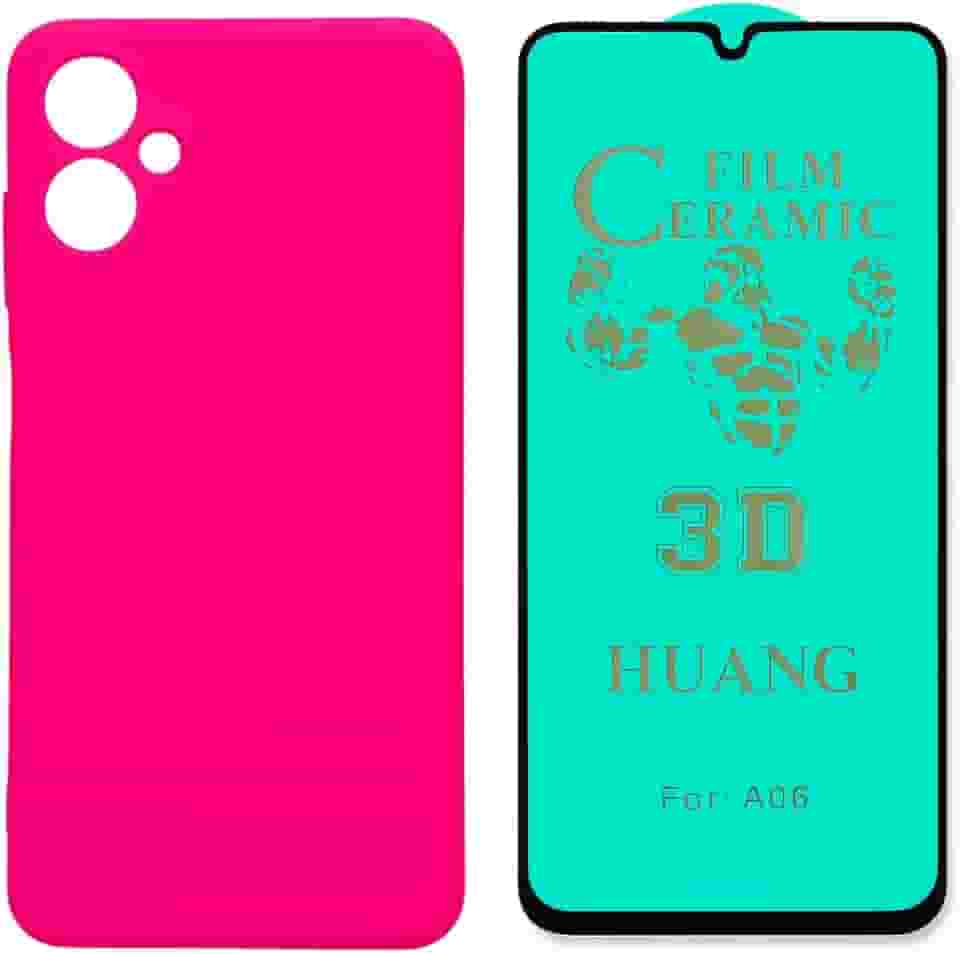 Capa Silicone + Película Cerâmica Galaxy A06 4G (Pink)