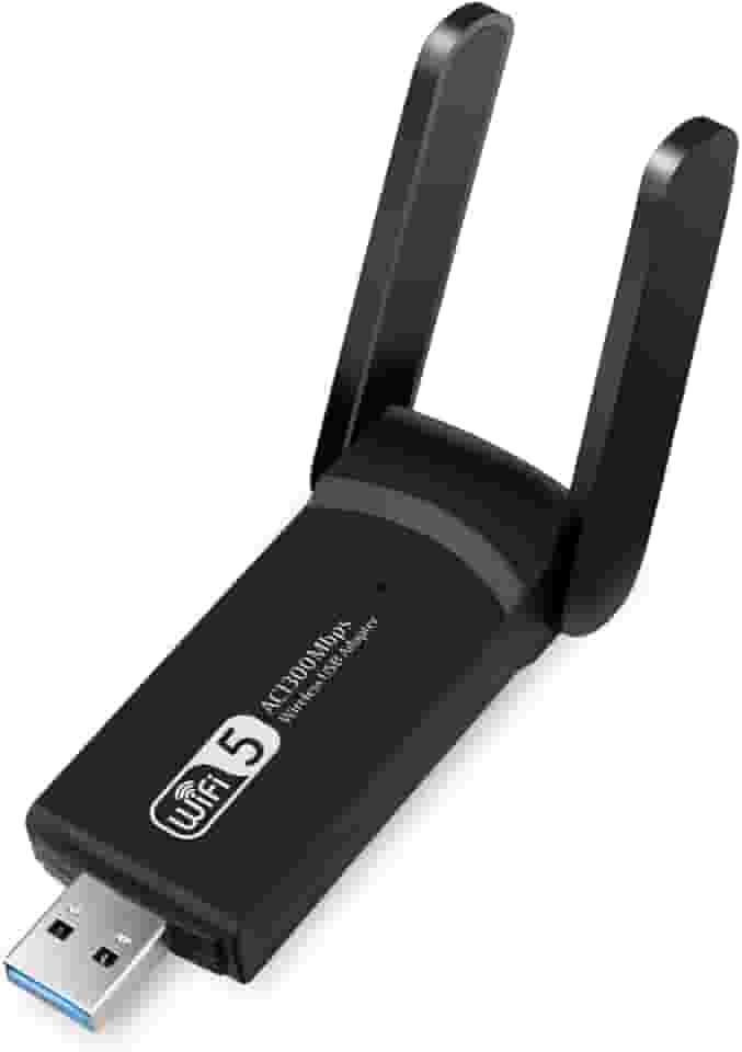 Placa de Rede Wi-Fi USB 3.0 Dual Band AC1300 1300Mbps - Adaptador com 2 Antenas para Internet Rápida 5GHz e 2.4GHz, para PC e Notebook