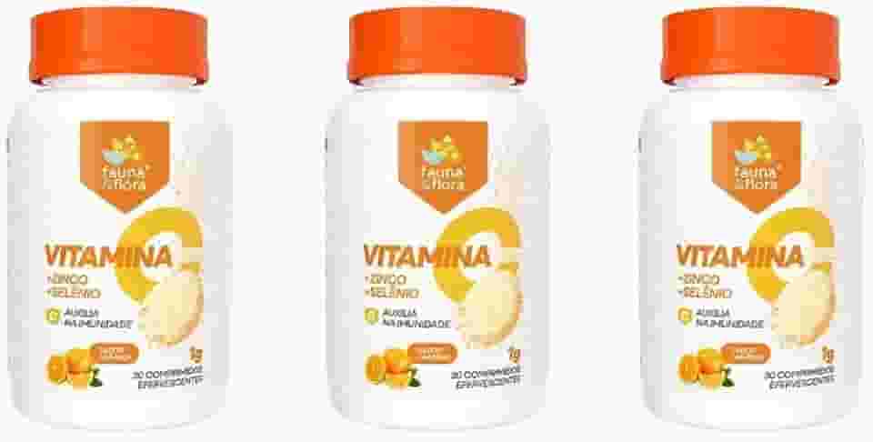 90 Comprimido Zinco Efervescente Vitamina C Selênio 1000mg