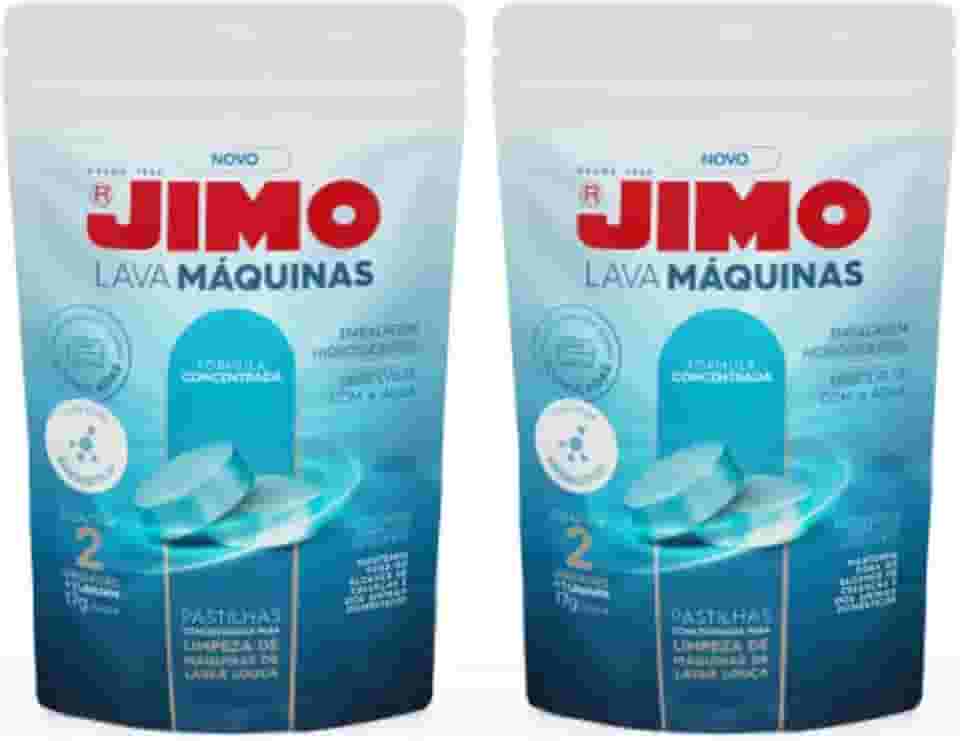 2 Kit Jimo Pastilha Limpa Máquina De Lavar Louça 4x17g Limpador Antiresíduos
