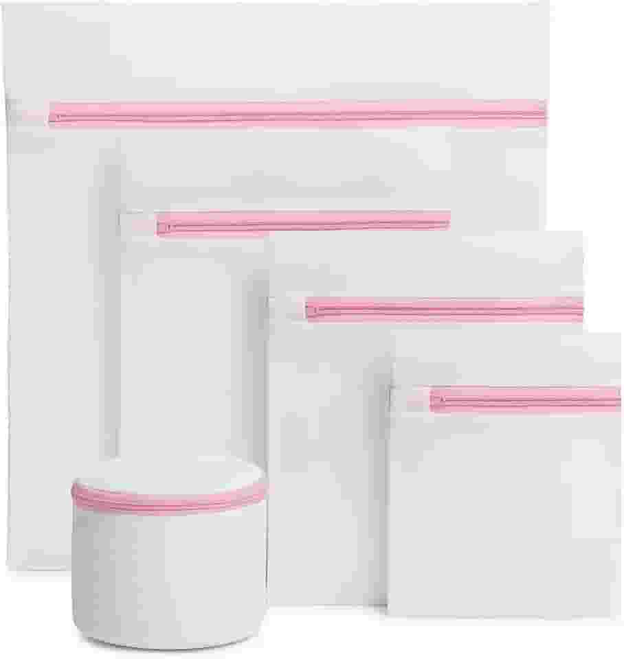 Kit 5 Sacos de Lavar Roupas Delicadas na Máquina de Lavar | Perfeito para Roupas Íntimas e Peças Finas | Cestinho de Proteção para Lingeries | Zíper Reforçado - Premium