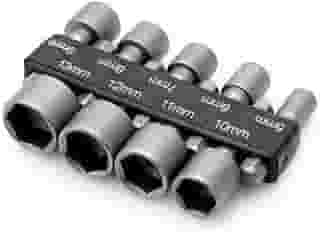 Kit Jogo de pontas Bits Soquete Canhao Sextavado Parafusadeira 5mm -13mm - 9 pecas