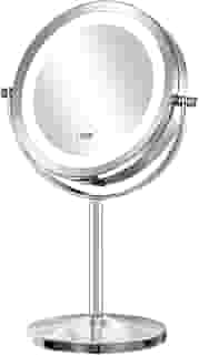 Espelho De Aumento Dupla Face Com Iluminação Mor, Espelho de Maquiagem de 20 CM com Luzes, Espelho de Ampliação de 1x/10x, Rotação de 360° Espelho de Mesa, Espelho de Aumento, Espelho de Maquiagem
