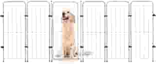 Cercado Cachorro Caes Grande Portao + 5 Modulos 236x98cm Cor:Branco