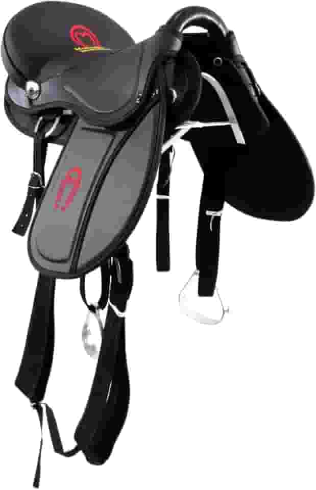 Sela de Cavalo Australiana Mangalarga Soft Preta Simples 16 Polegadas Passeio