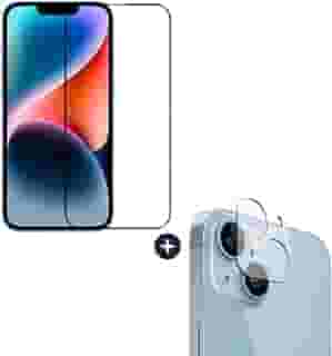 Película De Vidro 3D Tela Toda Para iPhone + Película Lente de Câmera (iPhone 14)