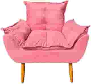 Poltrona Decorativa para Sala de Estar Linda Platinum Decor Rose