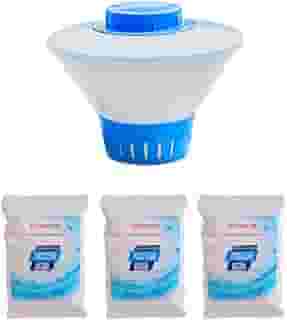 Clorador Com 3 pastilhas Margarida Flutuante Para Piscina Vinil e Intex| Suporte Para Pastilha De Cloro Com 3 Pastilhas Para Piscina | Bóia De Cloro Para Piscina