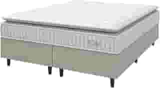 Cama Box Colchão Casal Queen Molas Ensacadas City Pillow Top 158x198x61cm Branco/Bege Hellen - Suporta até 110kg por Pessoa