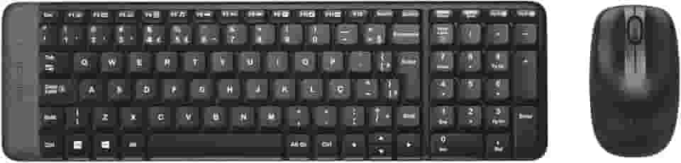 Combo Teclado e Mouse sem fio Logitech MK220 com Design Compacto, Conexão USB, Pilhas Inclusas e Layout ABNT2