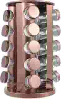 PORTA TEMPEROS CONDIMENTOS REDONDO INOX 20 POTES (Ouro Luxo)