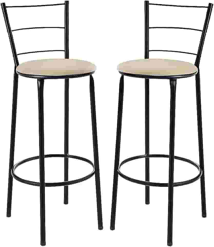 Kit 2 Banquetas Alta Banco Bistro Desmontavel Preto Balcao Cozinha Área Gourmet 90cm Altura (VERMELHO) (BEGE)