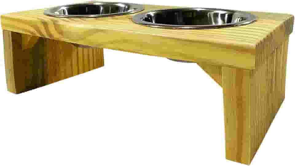 Luppet Comedouro para Cães e gatos Toronto Elevado e com potes de Inox M, 45x22x18cm