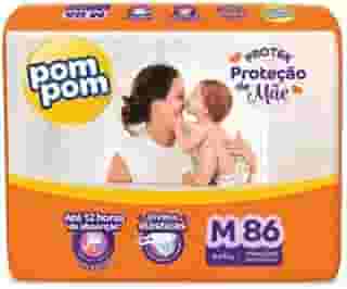 Fralda Pom Pom Protek Proteção de Mãe Hiper M 86 Unidades